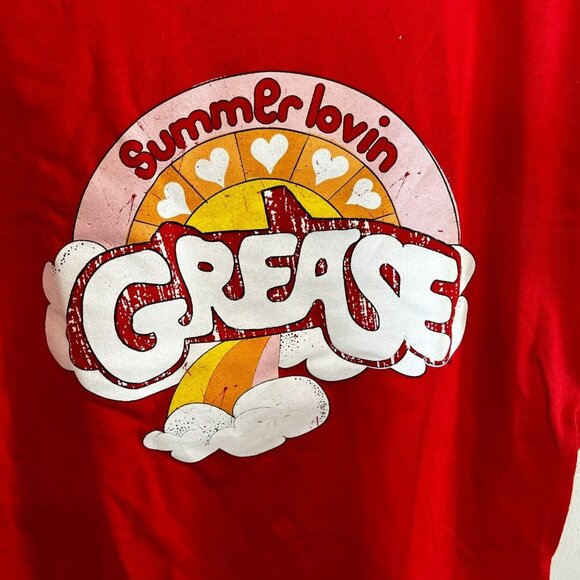 Grease Women's Summer Lovin Cotton Short Sleeve Crew Neck T Shirt Red Size Large - Picture 2 of 7